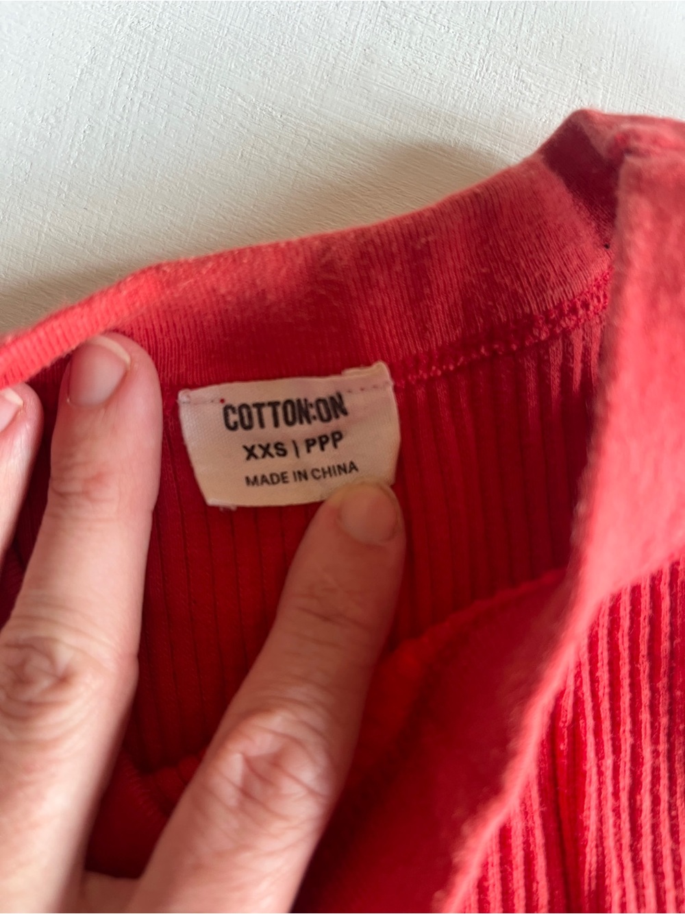 Cotton On Red Ribbed Crop Tank - Picture 2 of 4